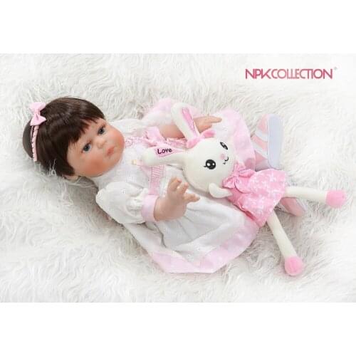 NPKCOLLECTION 48CM reborn baby girl full body silicone bebe doll reborn Bath toy dolls 100% hand detailed paiting