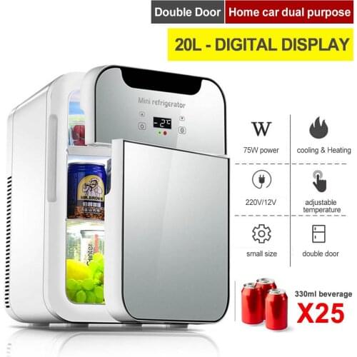 20L Car Refrigerator Freeze Heating Dual Use Fridge Fruit Storage Car Home Picnic Refrigeration HeatingLarge Capacity