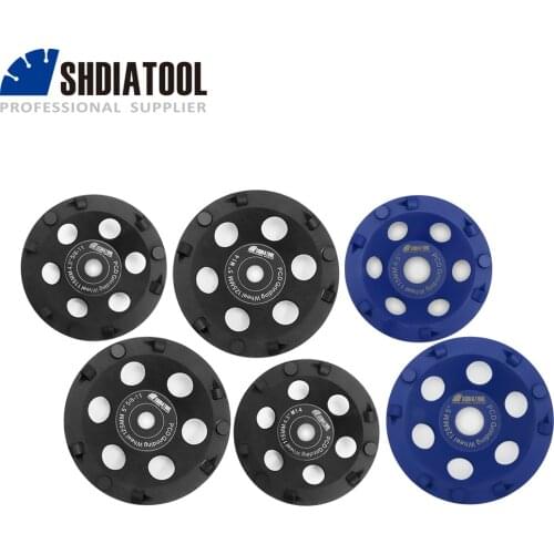 SHDIATOOL 1pc Dia4.5"/5" PCD Grinding Cup Wheel Polycrystalline Diamond Grinding Wheel Removing Epoxy coating Glue Mastic Paint