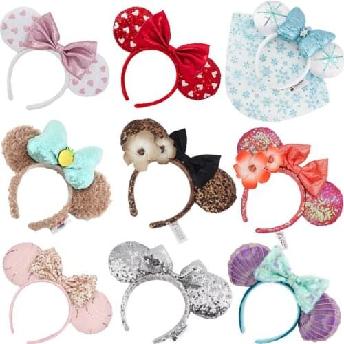 New Mermaid princess ears Flowers headba Sequinsnd sequin EARS COSTUME Headband Cosplay Plush Adult/Kids Headband Gift
