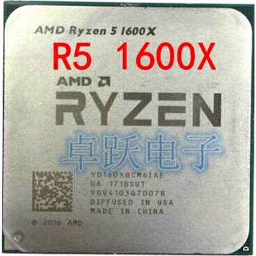 AMD R5 1600X 6-core Socket AM4 3.6G cpu 6-core processor R5-1600X Ryzen 5 1600X working 100
