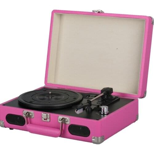 Record Player Turntable, 3 Speed Record Player Suitcase with Built in Speakers/ Aux Input/ RCA Line Out