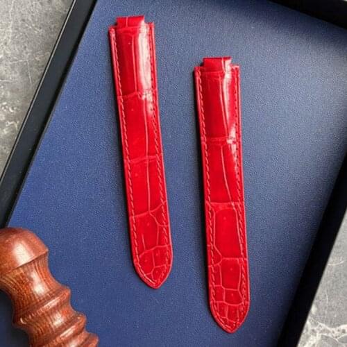 WSBB0034 Crocodile Skin Watch Band Women Custom BALLON BLEU DE Watchbands Alligator Strap 14MM 16MM 18MM 20MM 22MM Leather Belt