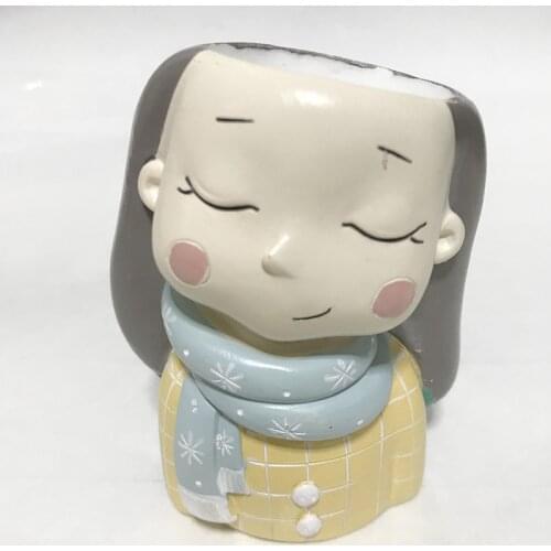 Handmade Resin Craft Silicone Candle Holder Molds Cake Chocolate Mould 3D Girl Vase Cement Flower Pot Plant Vase Mould