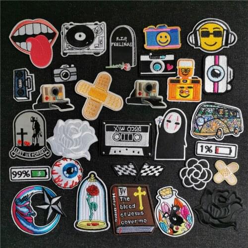 Clothing Thermoadhesive patches Embroidered Badges Camera Bible Bandage Bress Sticker Armband Dress thermal transfer for clothe