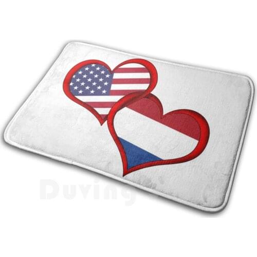 U.s. / Netherlands Love Carpet Mat Rug Cushion Soft Love Couples Travel Love Is Essential Love Is Not Tourism