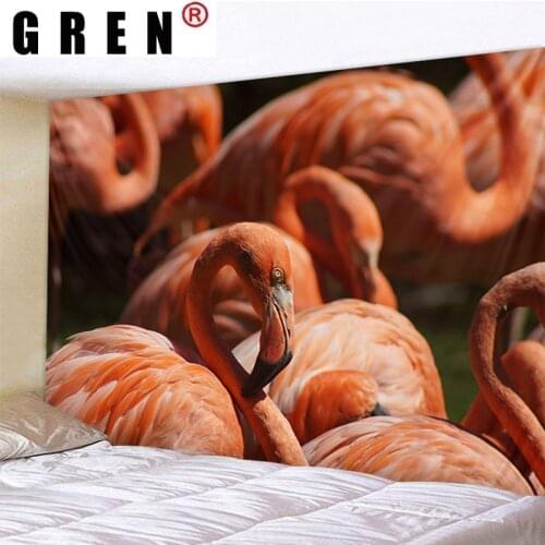 GREN Tapestry Flamingo Wall Rugs Wall Hanging Covering Fabric Mural Background Cloth Towel Beach Fabric Blanket Living Home Deco