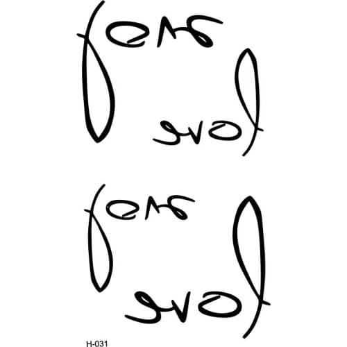 LOVE English waterproof temporary tattoos henna tatto tatuajes temporales stickers fake tattoo maquiagem kopoha tatto