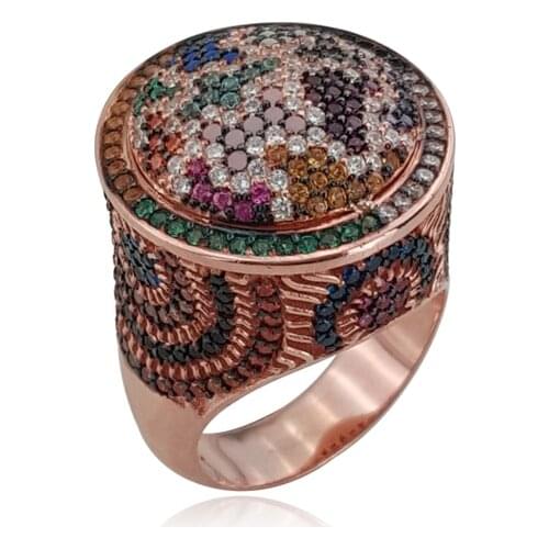 Boho Statement Women Rings 925 Rose Gold Sterling Silver Ladies Rings for Women