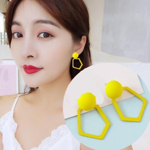Ex1295 Korean Fashion Vintage simple temperament irregular geometric circle studs earrings trend Womens Jewelry Accessories