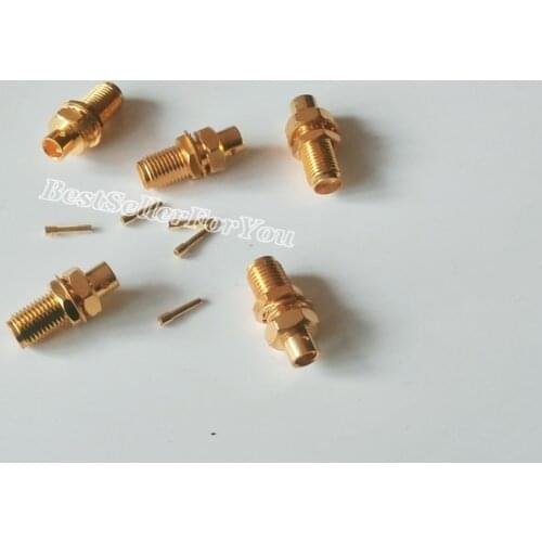 10X SMA female Jack solder nut bulkhead semi-rigid RG402 0.141" RF connector