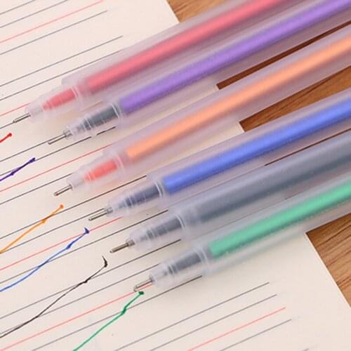 120 Pcs The Creative and Non-printed Simple Wind Transparent Scrub Watercolor Pen Neutral Pens Office Account Pen Kawaii School