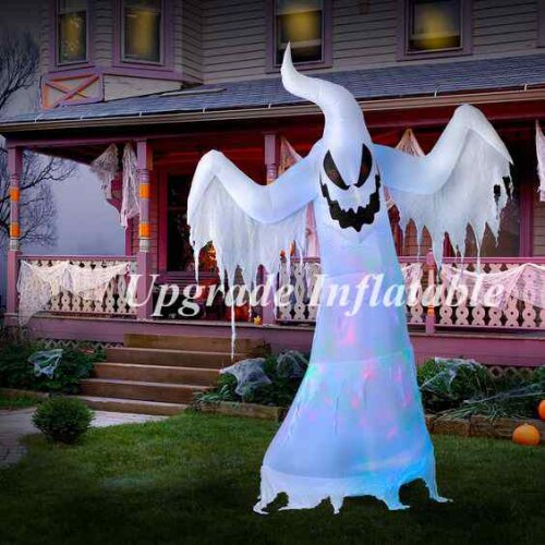 2016 new design 10 foot Halloween inflatable yard decorations lighting inflatable fire and ice spooky ghost for party