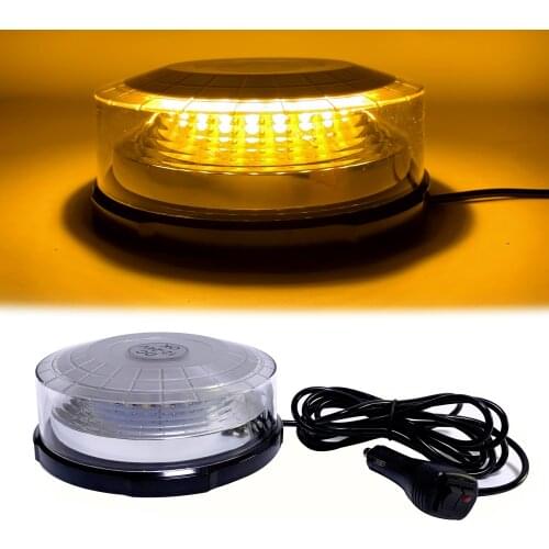 24 LED Amber Car Roof strobe Light beacon 12V 24V vehicle Warning flashing Lights Police fire Emergency flash lamp lighting