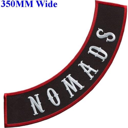 350MM wide NOMADS rocker jacket for full back embroidery patch/cool patch/match patch/biker vest patches