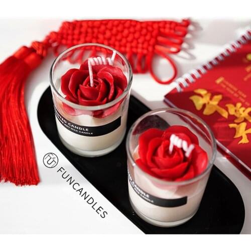 3D Rose Flower Candle Molds Making Sugar Arts Flower Mold DIY Wedding Decor Candle Mold Handmade Silicone Molds for Candle Makin