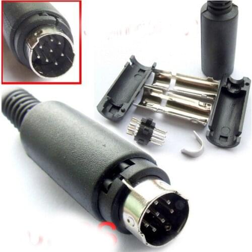 50pcs 8 Pin Mini DIN Plug Cable Mount Male 9mm socket