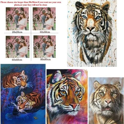 5D Diy Diamond Painting Animal Tiger Anime Graffiti Living Room Bedroom Wall Cross Stitc Mosaic Ink Painting Home Decora