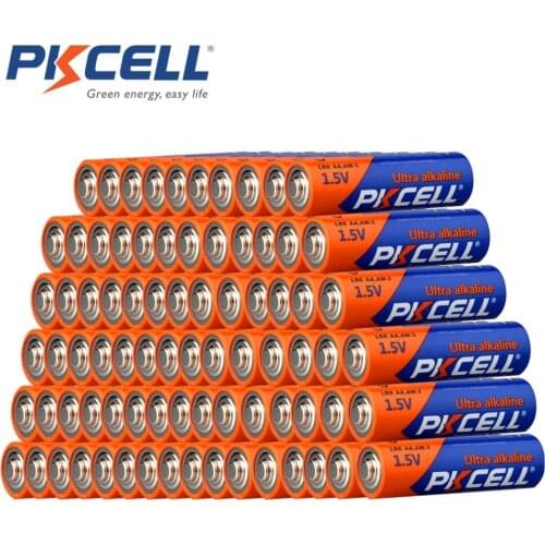 80 X PKCELL AA Battery LR6 AM3 AA 1.5V Alkaline Battery primary Baterias 2A Bateria Batteries for For Flashlight Toy Watch MP3