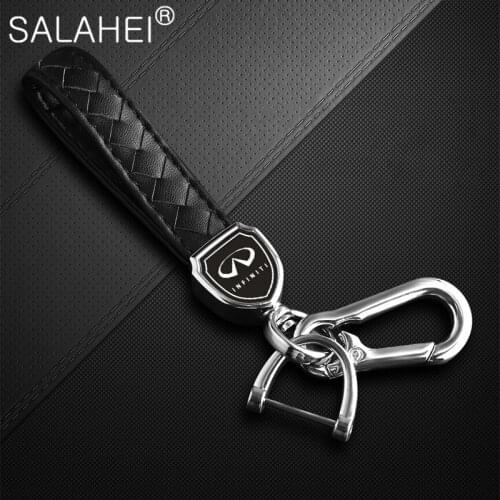 Car Styling Alloy Metal Leather Car Key Keychain Ring Accessories For Infiniti Q30 Q50 Q60 QX30 QX50 QX60 QX70 QX80 IPL G35 G37