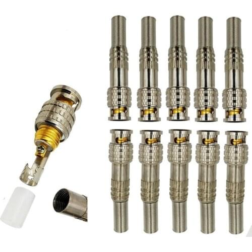 10pcs male solderless BNC connector for security cctv camera system