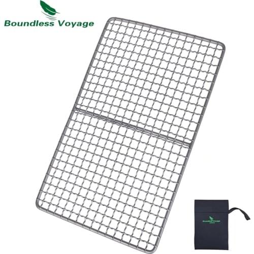 Boundless Voyage Titanium Mini BBQ Grill Charcoal Barbecue Grill Food Carbon Furnace Gas Grill Camping Beach Picnic Cook Tools