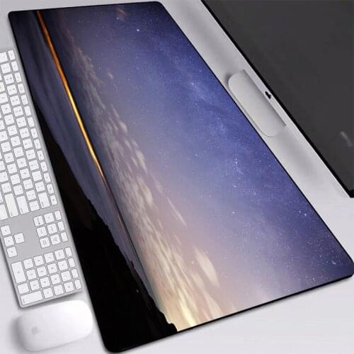 Big Mouse Pad Night Sky Stars HD Wallpaper Natural Anti-slip Rubber Desk Mat for Keyboard Pad Game Gamer Play Mat 900x400mm