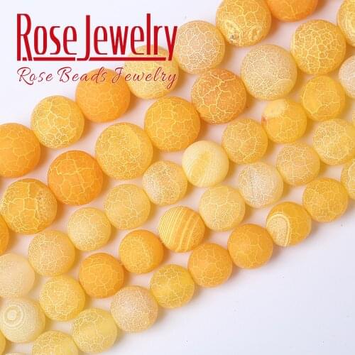 Natural Stone Orange Frost Cracked Agates Onyx Loose Beads for Jewelry Making 4 6 8 1012 mm Round Beads Diy Bracelet 15" Strand