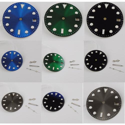 Green/Black/Coffee/Grey 28.5mm Nologo Watch Dial Date Window Fit NH35 NH35A Movement