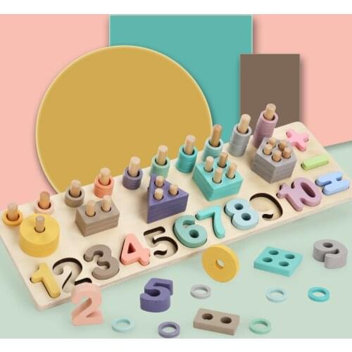 Wooden Geometry And Figure Geometric Sorting Board Block Kids Educational Toys Wooden Montessori Educational Toys