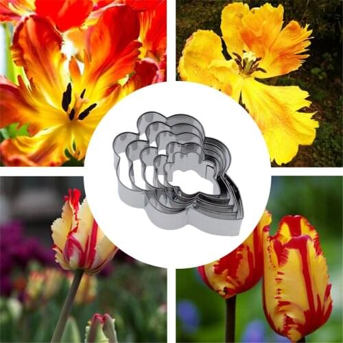 Biscuit Polymer Clay Mold Cutter Parrot Tulip Leaf Mould for Making Flower Model Klei Arcilla Polimerica Cutters Tools