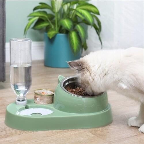 Cat Food Bowl With Water Dispenser Cat & Small Dog Drinking Water Fountain Pet Cat Feeding Supplies