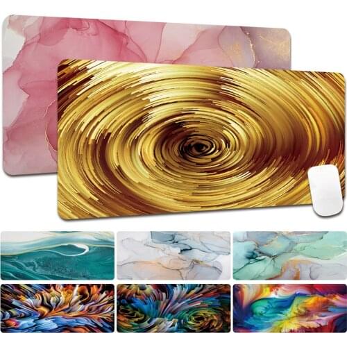 Portable Home Office Game Mouse Pad Computer Mousepad Watercolor Print Pattern PU Leather Waterproof Desk Mat Keyboard Mat Mice