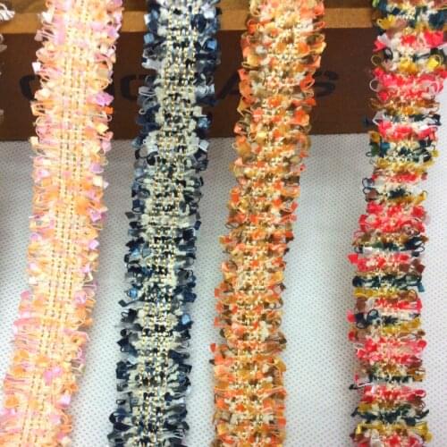 Diy Lace Ribbons Colored Rainbow Crochet Webbing Braided Belt 3D Floral Print Butterfly Tie Hair Accessories 2.5-3.0cm
