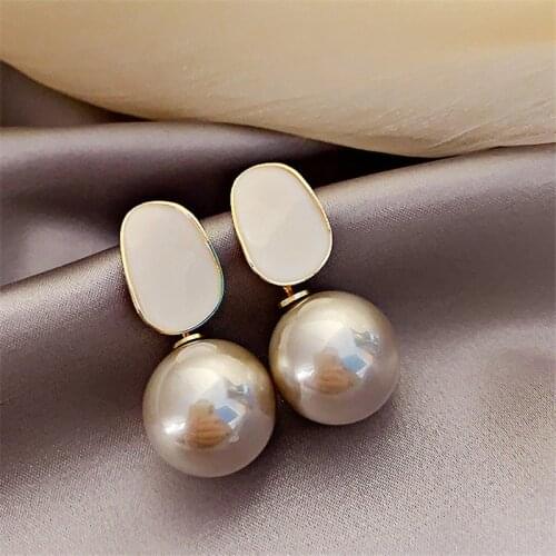 LETAPI New Fashion Simulated Pearl Earrings for Woman Metal Geometry Water Drop Kinds Exaggerated Drop earrings Jewelry