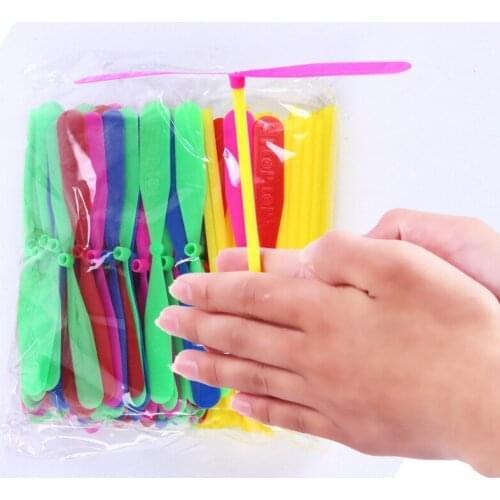 Hand Rub Matte Bamboo Dragonfly Large Classic Double Flying Leaves Fairy Plastic Toy Random Color