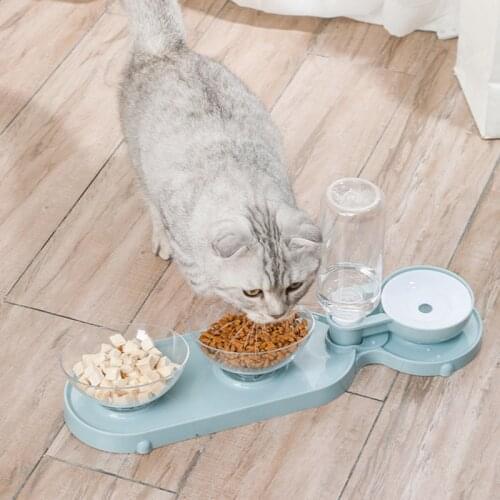 Pet Bowl Dogs Cats 3 Bowls Food Water Automatic Feeder Container Dispenser For Dogs Cats Drinking Bowl High Quality Pet Products