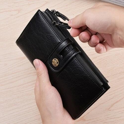 2021 new style wallet long PU leather waterproof wallet fashion mens wallet multifunctional wallet