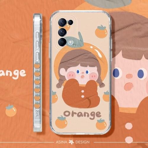 ASINA Transparent Case For OPPO Reno 3 4 5 Pro Shockproof Cute Cartoon Soft Cover Bumper For Find X3 X2 Lite Neo Fundas
