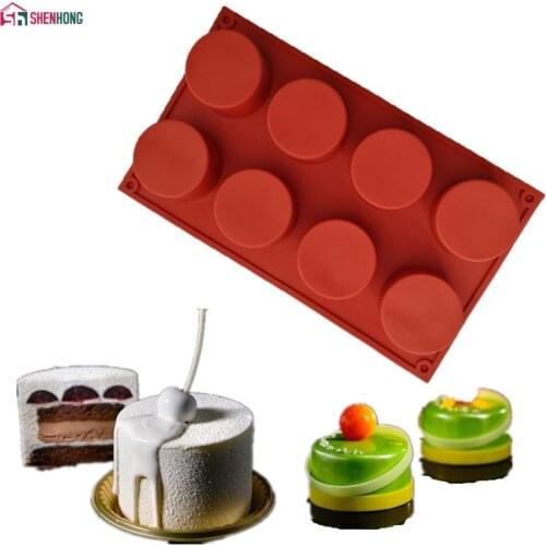 SHENHONG Handmade Round Shape Silicone Cake Mold 3D Cupcake Jelly Pudding Cookie Mini Muffin Soap Mould DIY Moule Baking Tools