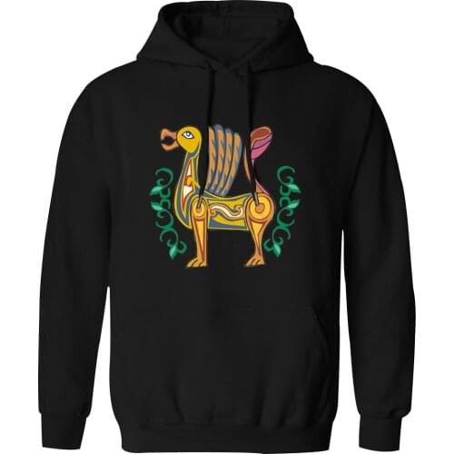 Mens Hooded Bird Print Short Fashion Long Sleeve Male Sweatshirt Vintage Leisure Outwear Clothing Tops Casual Tracksuits Homme