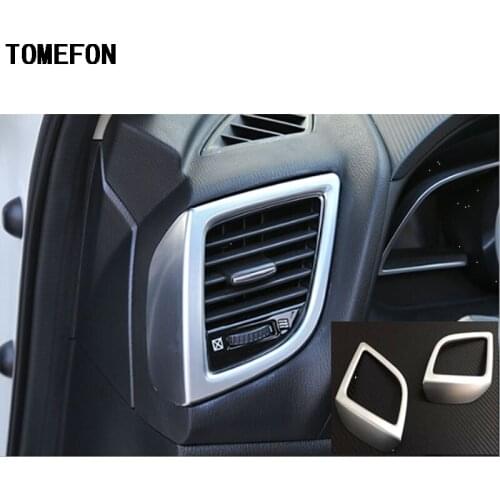 TOMEFON 2pcs For Mazda 3 M3 Axela 2017 2018 ABS Matte Auto Inner Interior Dashboard Air Condition AC Vent Outlet Cover Panel