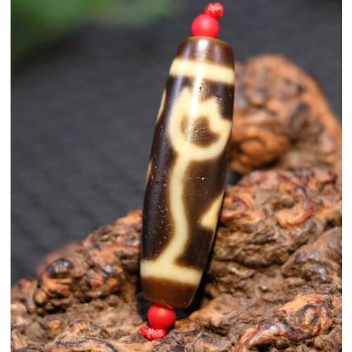 Treasure Unique Magic Power Tibetan Old Oily Agate ivory color Water lotus Love&beauty Dzi Bead Amulet 5A Timestown UPD0205A