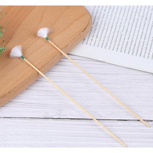 2Pcs/set Ear Care Tool Goose Feather Earpick Adult Bamboo Handle Ear Dig Tools Spoon Cleaner Stick