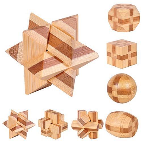 3D handmade Educational vintage lock Luban lock wooden toys adults puzzle children Toy adult Christmas gift