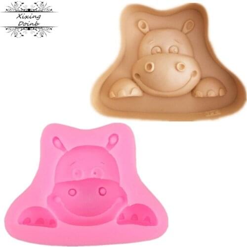 Animals Hippo 3D Chocolate Silicone Mold DIY Cake Decoration Baking Tools Candy Pastry Mould Ice Cube Soap Molds