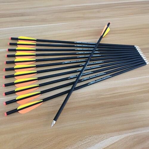 6/12/24 20" Archery Arrows Carbon Arrow Spine 400 For Bolts Crossbow Hunting and Shooting