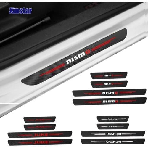4pcs Carbon Fiber Nismo Car Sticker For Nissan Tiida Sunny QASHQAI MARCH LIVINA TEANA X-TRAI Door JUKE