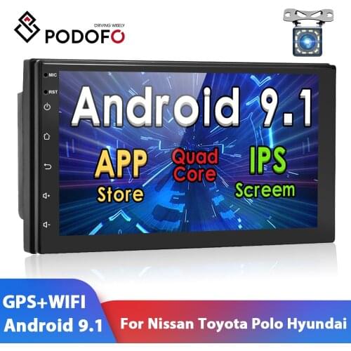 Podofo 2 din Android Car Multimedia Player 2din autoradio Navigation For Volkswagen Nissan Hyundai Kia Toyota Skoda Universal