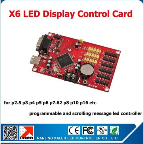 Free ship X6 led sign controller support 14 operation language full color outdoor indoor advertising display screen control card